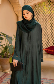 GREEN SABLE FRONT OPEN ABAYA