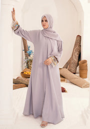 Nasmah Embellished Light Lilac Abaya