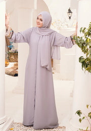 Nasmah Embellished Light Lilac Abaya